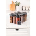 Casa si Gradina - Bucatarie si vesela - Organizare si depozitare bucatarie - Cutii alimentare - Set cutii alimentare, Hermia, plastic, antracit, 10x10x24.5 cm, 12 bucati - Infinity.ro