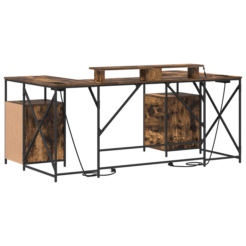 Casa si Gradina - Mobilier - Mese si birouri - Birouri - Birou Stejar fumuriu 182 x 101 x 87.5 cm Lemn compozit - Infinity.ro