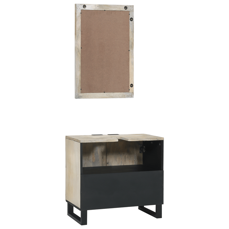 Casa si Gradina - Mobilier - Seturi de mobilier - Seturi baie - Set de mobilier pentru baie cu raft 2 pcs Alb 62 x 33 x 58 cm - Infinity.ro