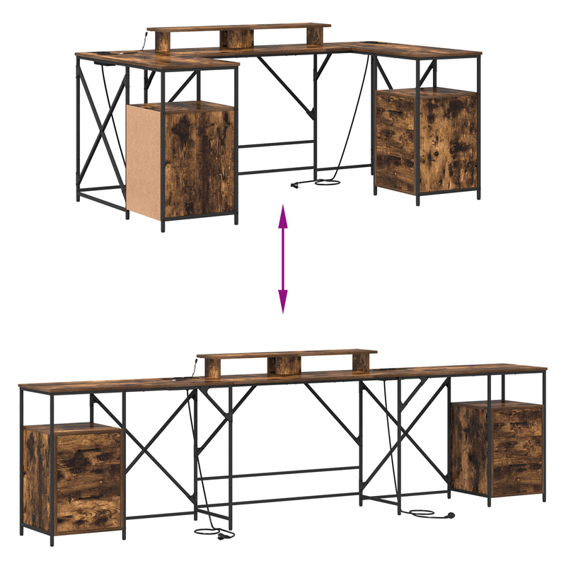 Casa si Gradina - Mobilier - Mese si birouri - Birouri - Birou Stejar fumuriu 182 x 101 x 87.5 cm Lemn compozit - Infinity.ro