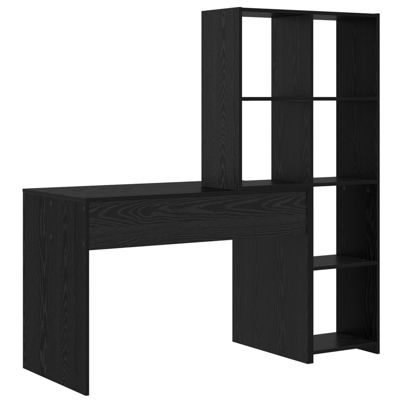 Casa si Gradina - Mobilier - Mese si birouri - Birouri - Birou cu raft Stejar negru 138.5 x 55 x 143 cm Lemn compozit - Infinity.ro