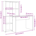 Casa si Gradina - Mobilier - Mese si birouri - Birouri - Birou cu raft Stejar negru 138.5 x 55 x 143 cm Lemn compozit - Infinity.ro