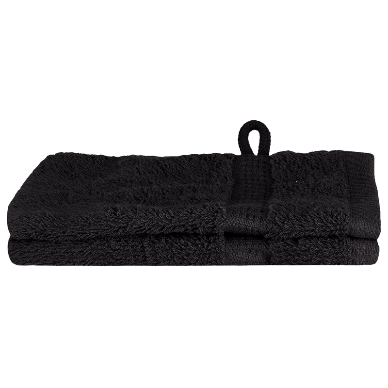 Casa si Gradina - Textile si covoare - Textile baie - Prosoape - Prosoape de baie 2 pcs Negru 15 x 21 cm Bumbac - Infinity.ro