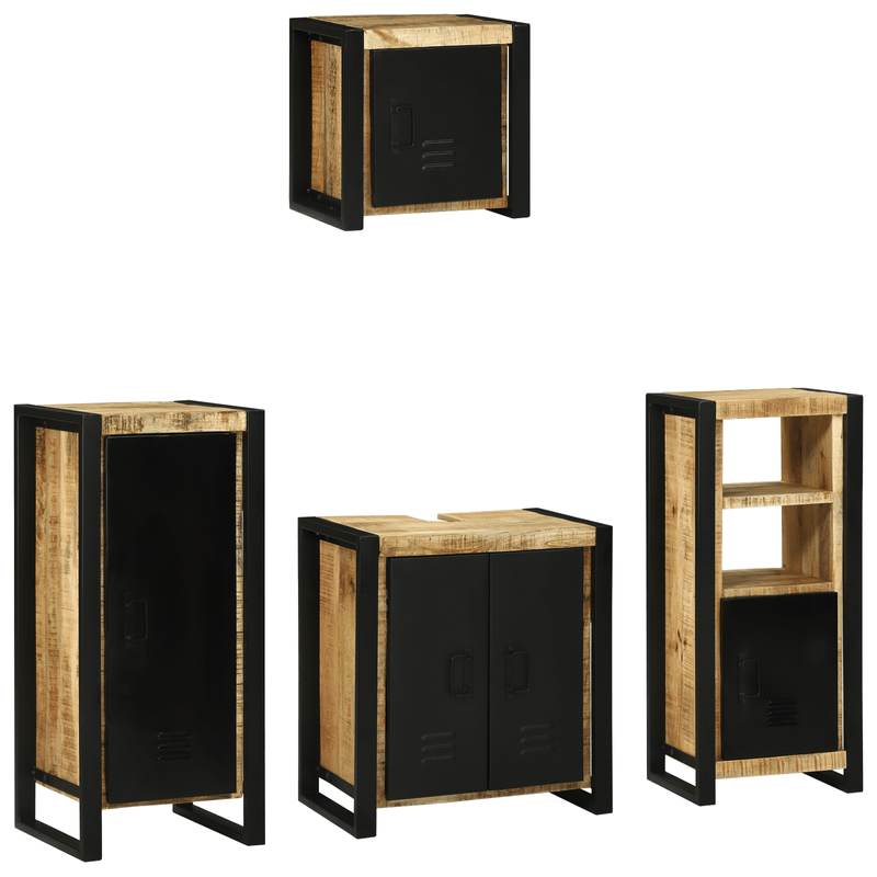 Casa si Gradina - Mobilier - Seturi de mobilier - Seturi baie - Set de mobilier pentru baie 4 pcs Maro Lemn de mango solid - Infinity.ro