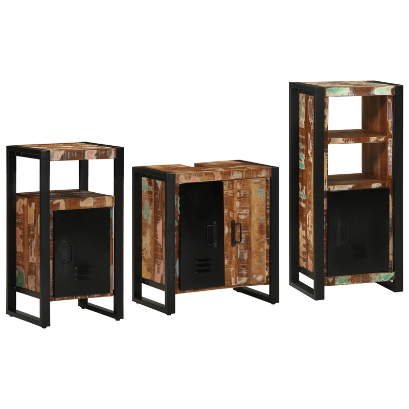 Casa si Gradina - Mobilier - Seturi de mobilier - Seturi baie - Set de mobilier pentru baie cu raft 3 pcs Lemn recuperat solid - Infinity.ro