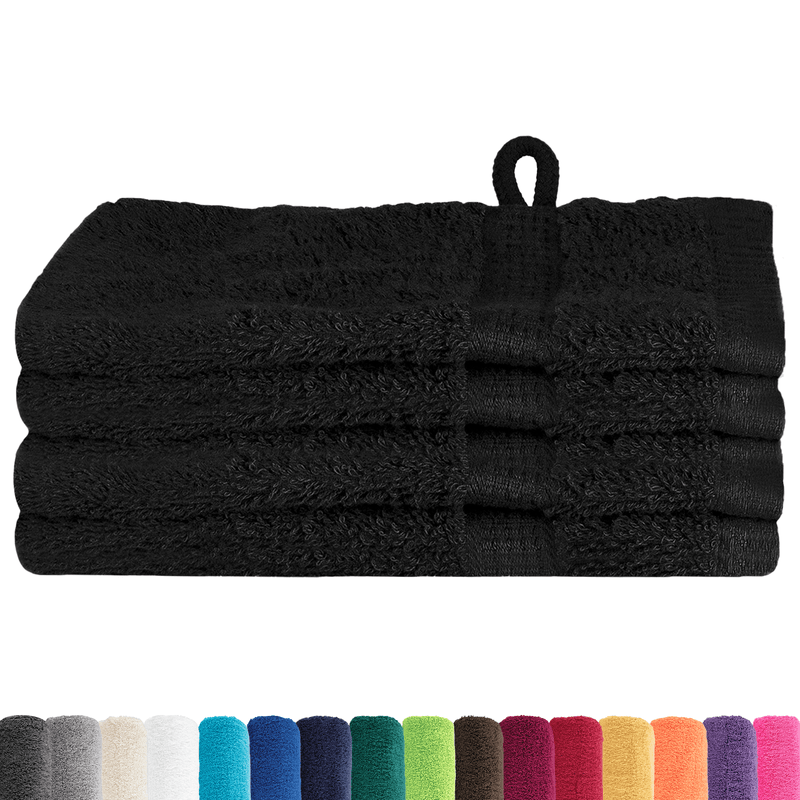 Casa si Gradina - Textile si covoare - Textile baie - Prosoape - Prosoape de baie 4 pcs Negru 15 x 21 cm Bumbac - Infinity.ro