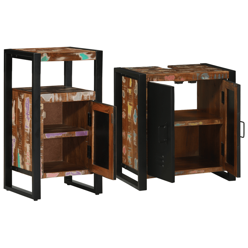 Casa si Gradina - Mobilier - Seturi de mobilier - Seturi baie - Set de mobilier pentru baie 2 pcs Maro Lemn masiv reciclat - Infinity.ro