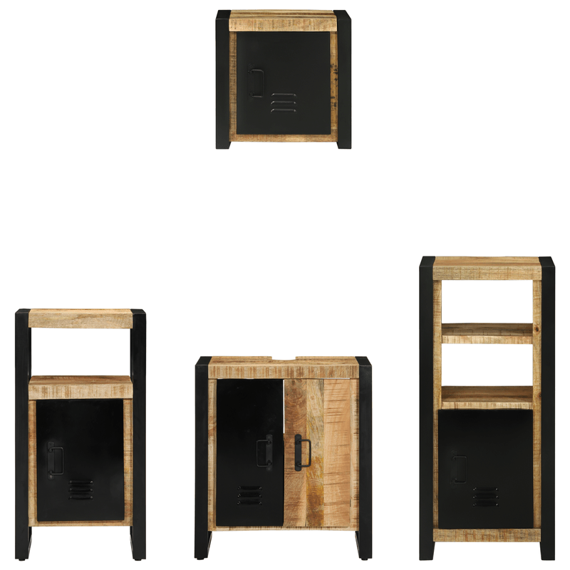 Casa si Gradina - Mobilier - Seturi de mobilier - Seturi baie - Set de mobilier pentru baie 4 pcs Maro Lemn de mango solid - Infinity.ro