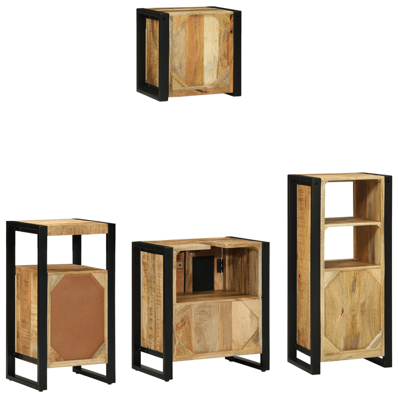 Casa si Gradina - Mobilier - Seturi de mobilier - Seturi baie - Set de mobilier pentru baie 4 pcs Maro Lemn de mango solid - Infinity.ro