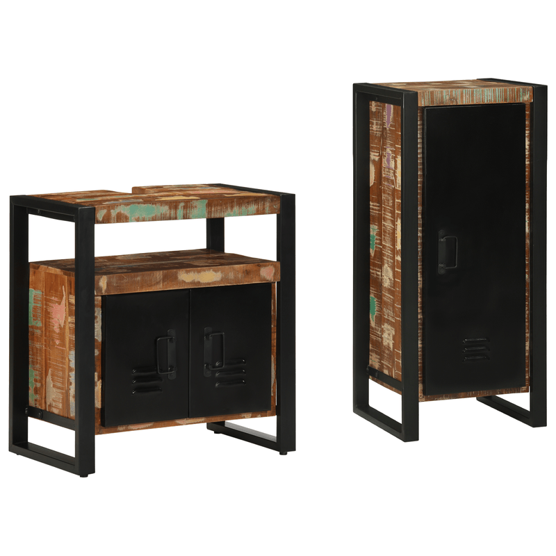 Casa si Gradina - Mobilier - Seturi de mobilier - Seturi baie - Set de mobilier pentru baie cu raft 2 pcs Lemn recuperat solid - Infinity.ro