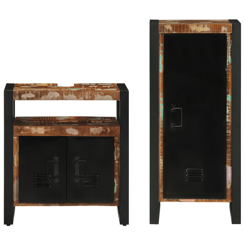 Casa si Gradina - Mobilier - Seturi de mobilier - Seturi baie - Set de mobilier pentru baie cu raft 2 pcs Lemn recuperat solid - Infinity.ro