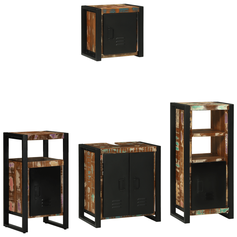 Casa si Gradina - Mobilier - Seturi de mobilier - Seturi baie - Set de mobilier pentru baie cu raft 4 pcs Lemn recuperat solid - Infinity.ro