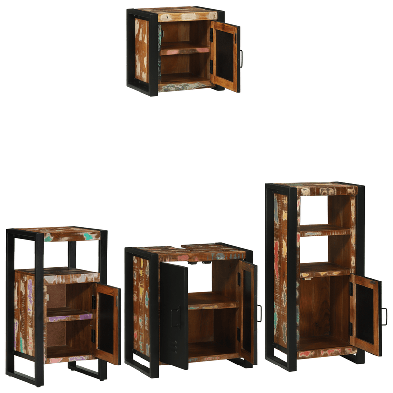 Casa si Gradina - Mobilier - Seturi de mobilier - Seturi baie - Set de mobilier pentru baie cu raft 4 pcs Lemn recuperat solid - Infinity.ro