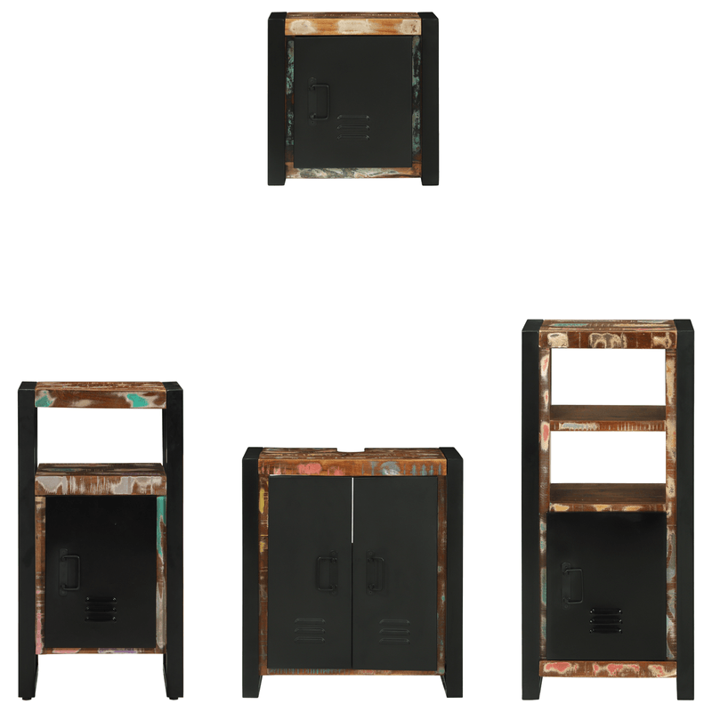 Casa si Gradina - Mobilier - Seturi de mobilier - Seturi baie - Set de mobilier pentru baie cu raft 4 pcs Lemn recuperat solid - Infinity.ro
