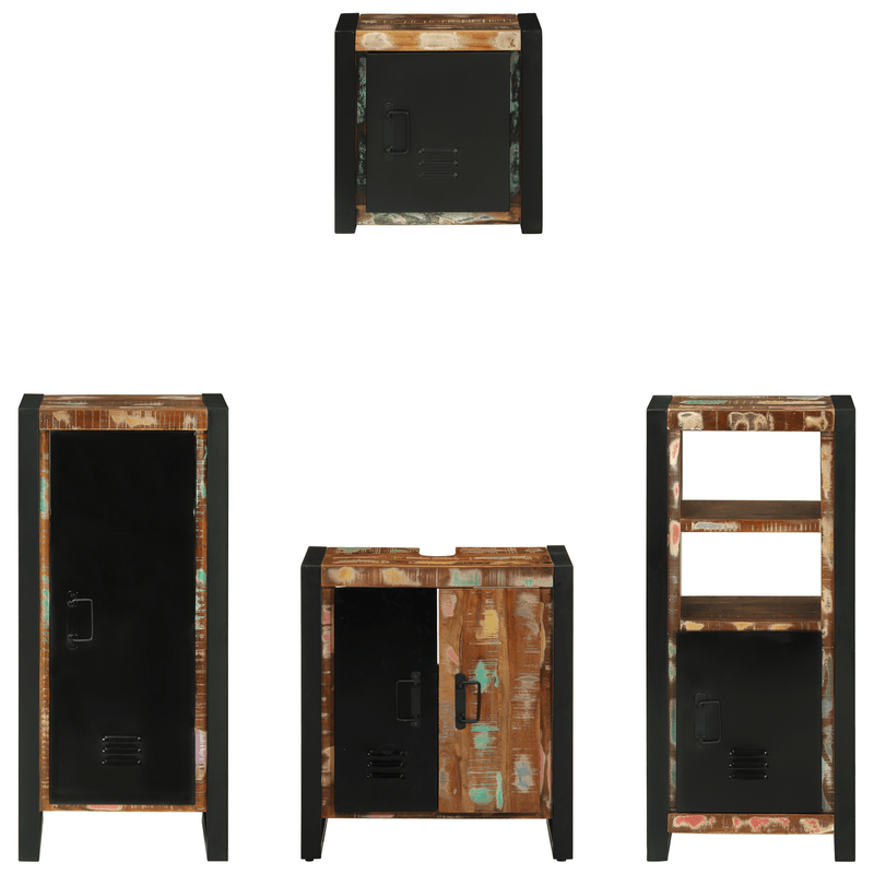 Casa si Gradina - Mobilier - Seturi de mobilier - Seturi baie - Set de mobilier pentru baie cu raft 4 pcs Lemn recuperat solid - Infinity.ro