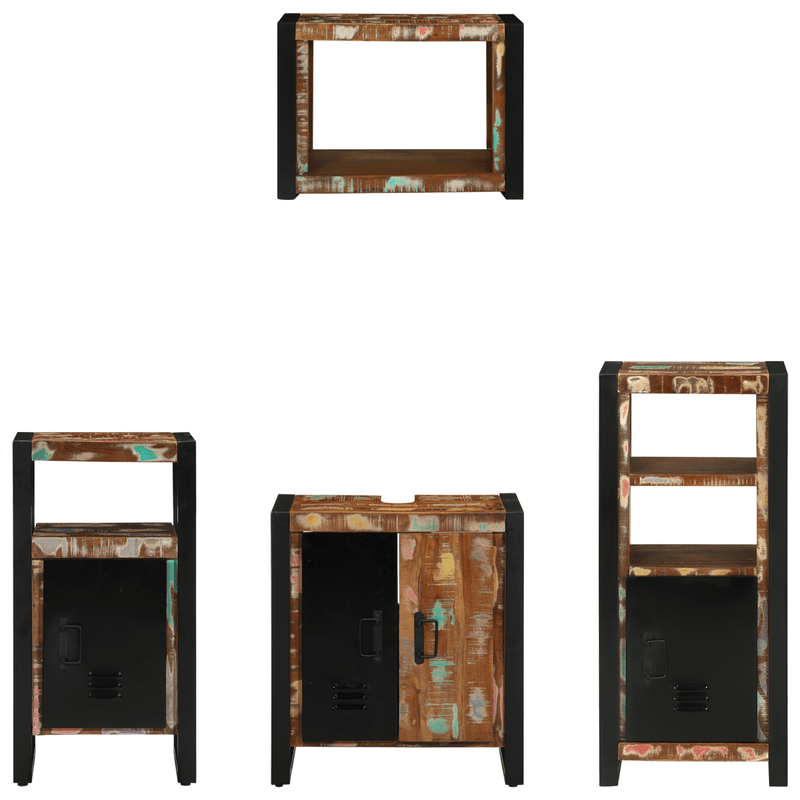 Casa si Gradina - Mobilier - Seturi de mobilier - Seturi baie - Set de mobilier pentru baie cu raft 4 pcs Lemn recuperat solid - Infinity.ro