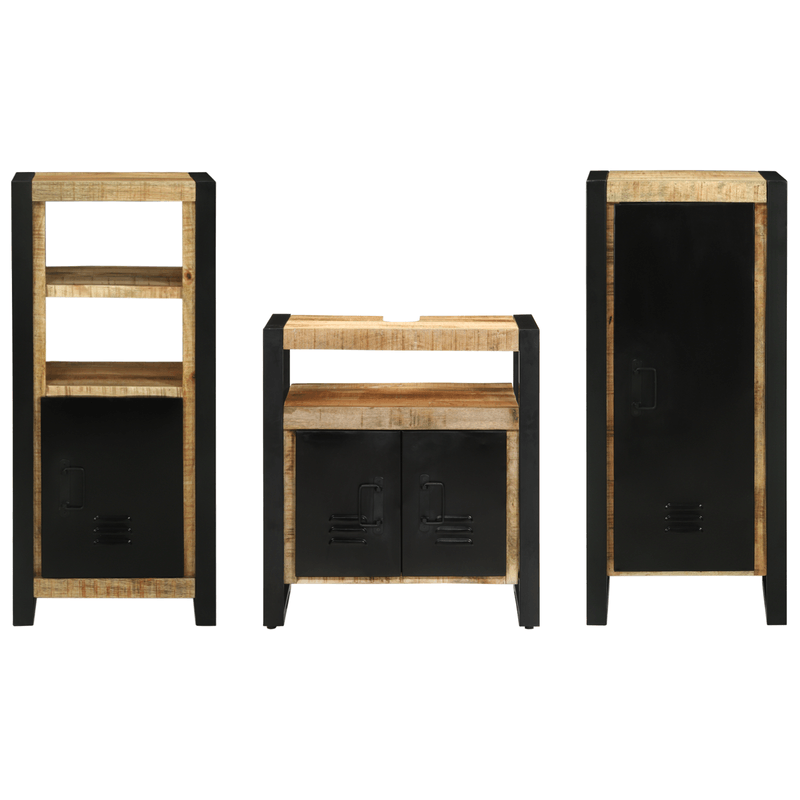 Casa si Gradina - Mobilier - Seturi de mobilier - Seturi baie - Set de mobilier pentru baie 3 pcs Maro Lemn de mango solid - Infinity.ro