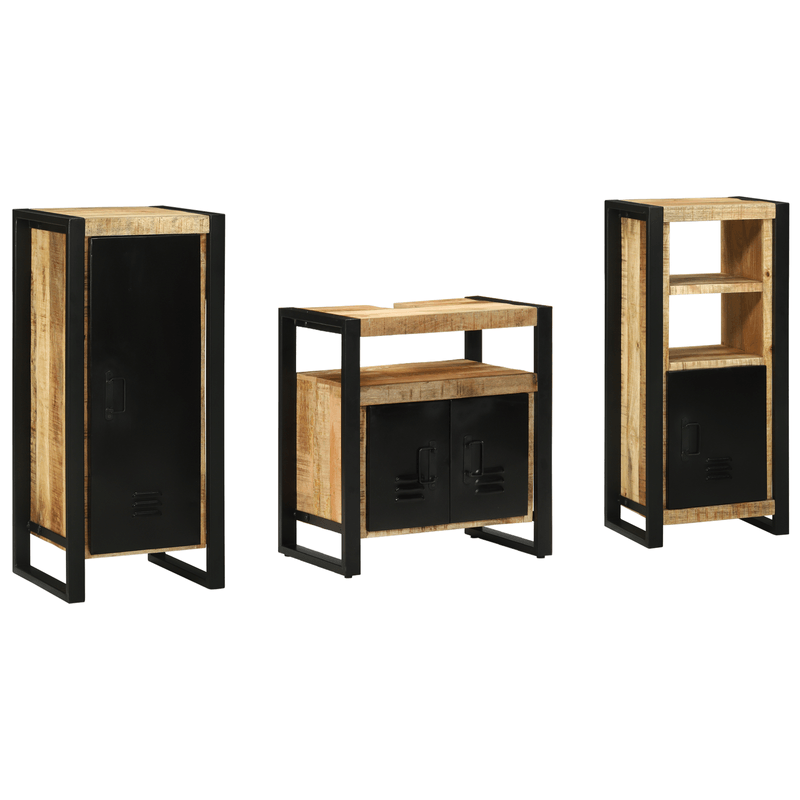 Casa si Gradina - Mobilier - Seturi de mobilier - Seturi baie - Set de mobilier pentru baie 3 pcs Maro Lemn de mango solid - Infinity.ro
