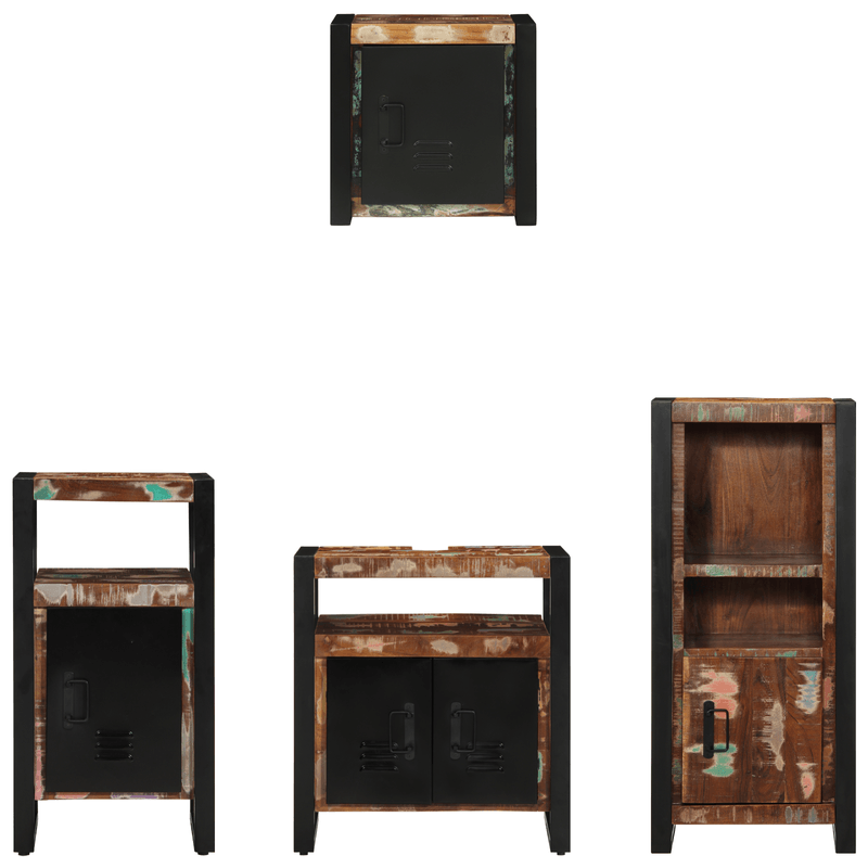 Casa si Gradina - Mobilier - Seturi de mobilier - Seturi baie - Set de mobilier pentru baie cu raft 4 pcs Lemn recuperat solid - Infinity.ro