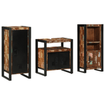 Casa si Gradina - Mobilier - Seturi de mobilier - Seturi baie - Set de mobilier pentru baie cu raft 3 pcs Lemn recuperat solid - Infinity.ro