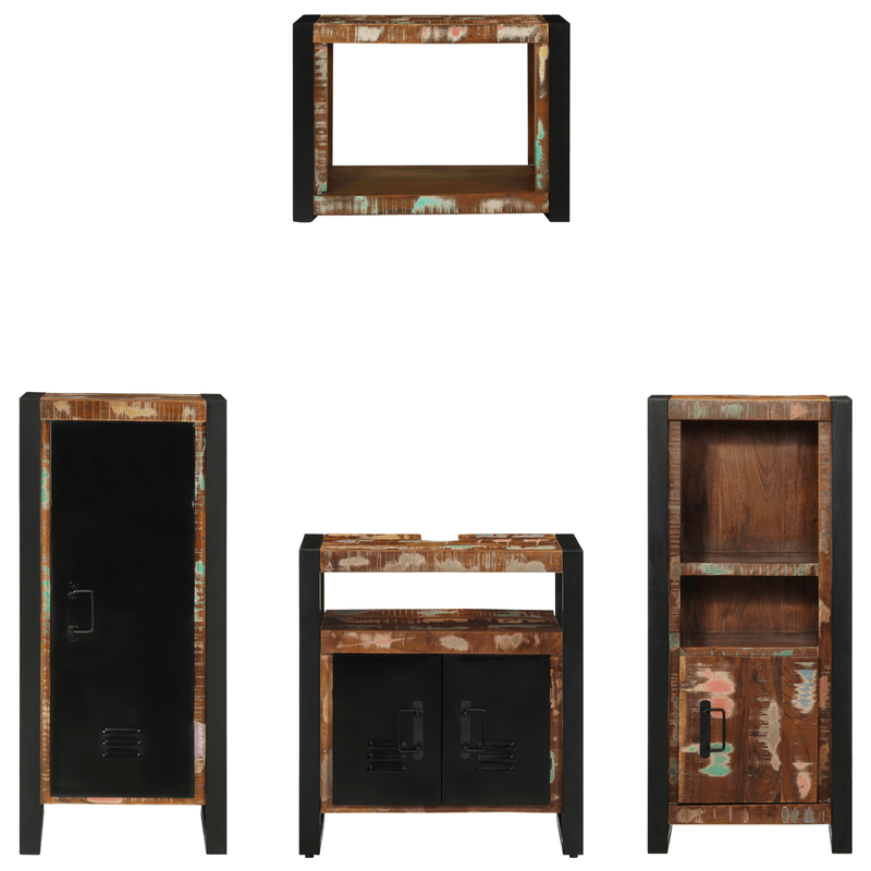 Casa si Gradina - Mobilier - Seturi de mobilier - Seturi baie - Set de mobilier pentru baie cu raft 4 pcs Lemn recuperat solid - Infinity.ro