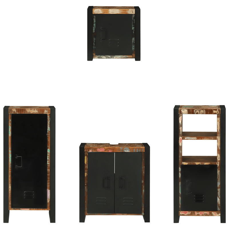 Casa si Gradina - Mobilier - Seturi de mobilier - Seturi baie - Set de mobilier pentru baie cu raft 4 pcs Lemn recuperat solid - Infinity.ro