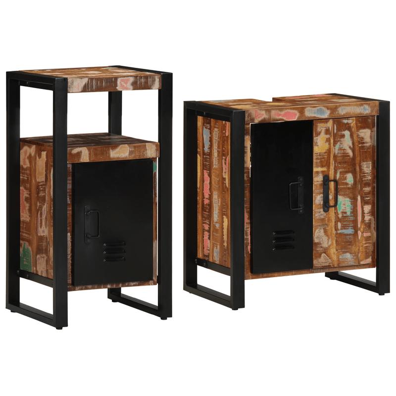 Casa si Gradina - Mobilier - Seturi de mobilier - Seturi baie - Set de mobilier pentru baie 2 pcs Maro Lemn masiv reciclat - Infinity.ro