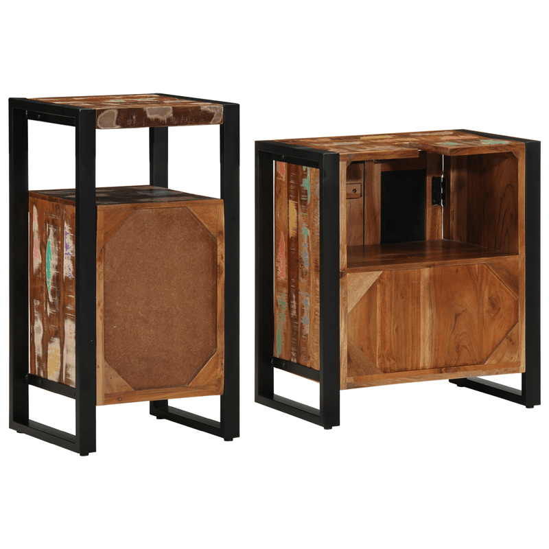 Casa si Gradina - Mobilier - Seturi de mobilier - Seturi baie - Set de mobilier pentru baie 2 pcs Maro Lemn masiv reciclat - Infinity.ro