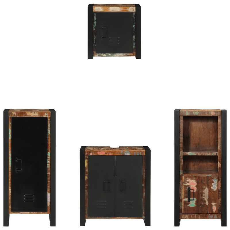 Casa si Gradina - Mobilier - Seturi de mobilier - Seturi baie - Set de mobilier pentru baie cu raft 4 pcs Lemn recuperat solid - Infinity.ro