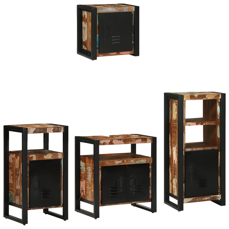Casa si Gradina - Mobilier - Seturi de mobilier - Seturi baie - Set de mobilier pentru baie cu raft 4 pcs Lemn recuperat solid - Infinity.ro