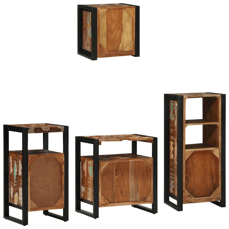 Casa si Gradina - Mobilier - Seturi de mobilier - Seturi baie - Set de mobilier pentru baie cu raft 4 pcs Lemn recuperat solid - Infinity.ro