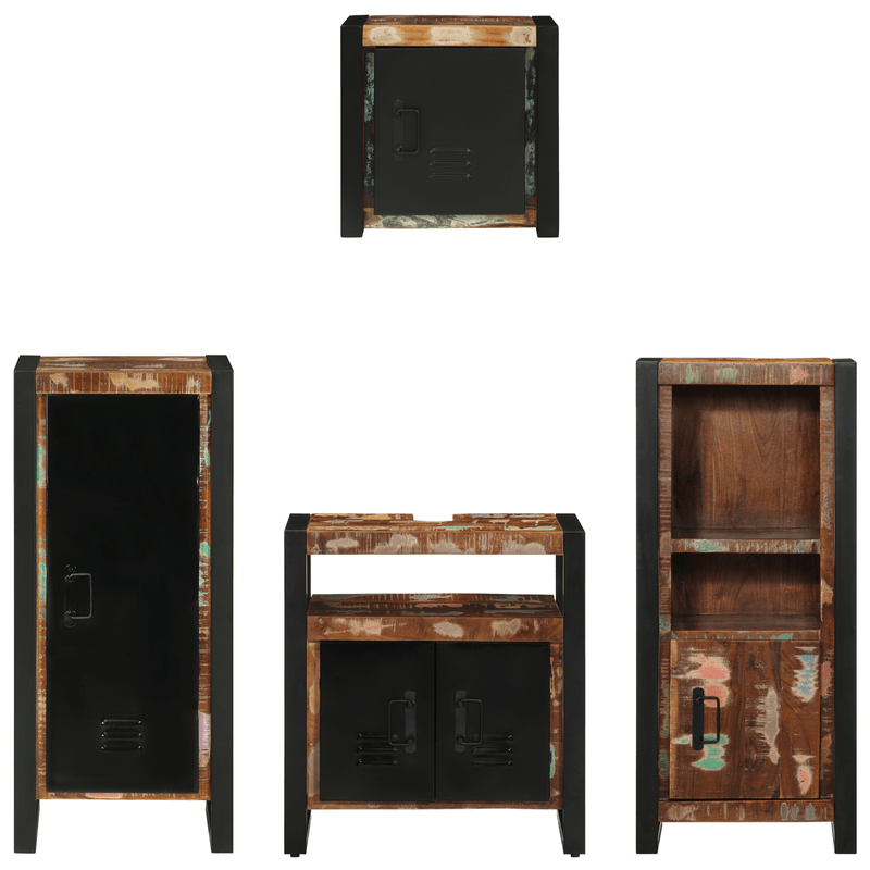 Casa si Gradina - Mobilier - Seturi de mobilier - Seturi baie - Set de mobilier pentru baie cu raft 4 pcs Lemn recuperat solid - Infinity.ro