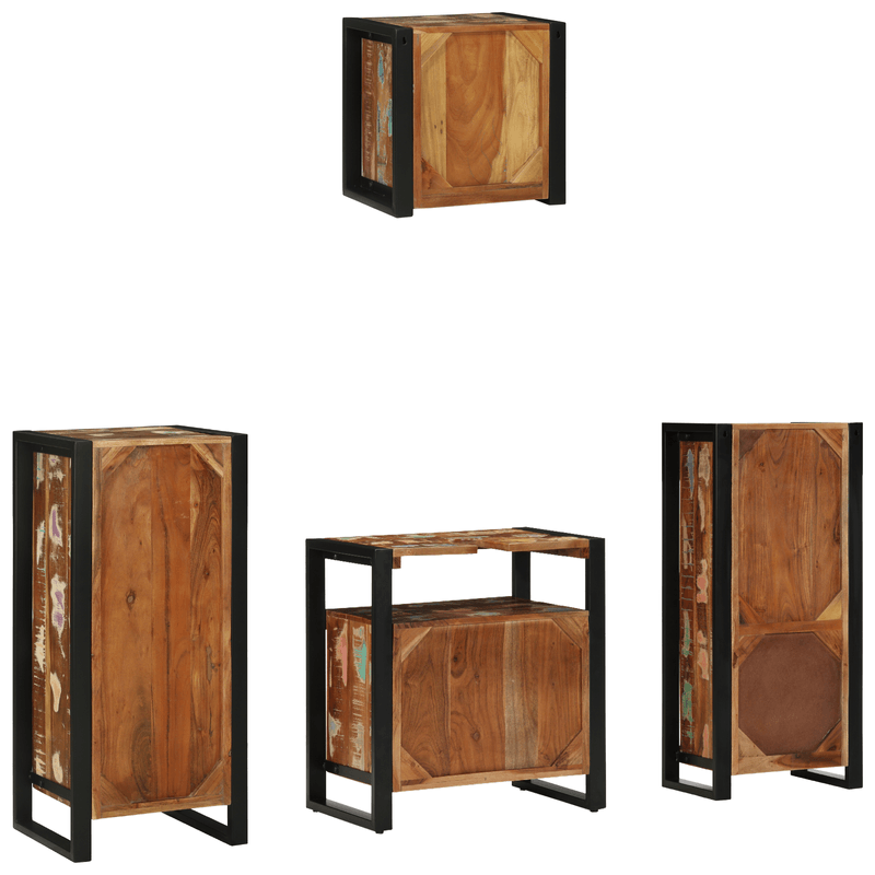 Casa si Gradina - Mobilier - Seturi de mobilier - Seturi baie - Set de mobilier pentru baie cu raft 4 pcs Lemn recuperat solid - Infinity.ro
