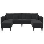 Casa si Gradina - Mobilier - Canapele si coltare - Canapele - Canapea din catifea cu perna cu perna 3 pcs Negru 208 cm Catifea - Infinity.ro