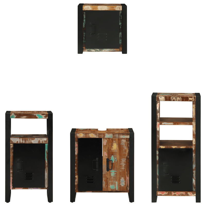 Casa si Gradina - Mobilier - Seturi de mobilier - Seturi baie - Set de mobilier pentru baie cu raft 4 pcs Lemn recuperat solid - Infinity.ro