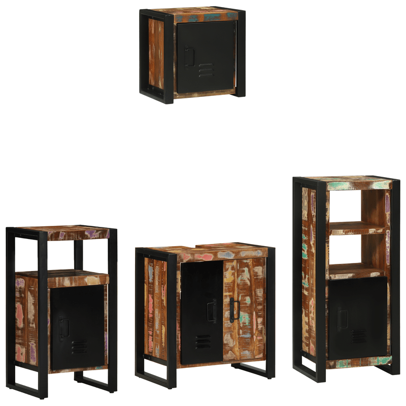 Casa si Gradina - Mobilier - Seturi de mobilier - Seturi baie - Set de mobilier pentru baie cu raft 4 pcs Lemn recuperat solid - Infinity.ro