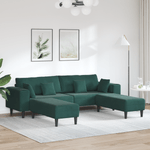 Casa si Gradina - Mobilier - Canapele si coltare - Canapele - Canapea din catifea cu perna cu perna 3 pcs Verde inchis 208 cm Catifea - Infinity.ro