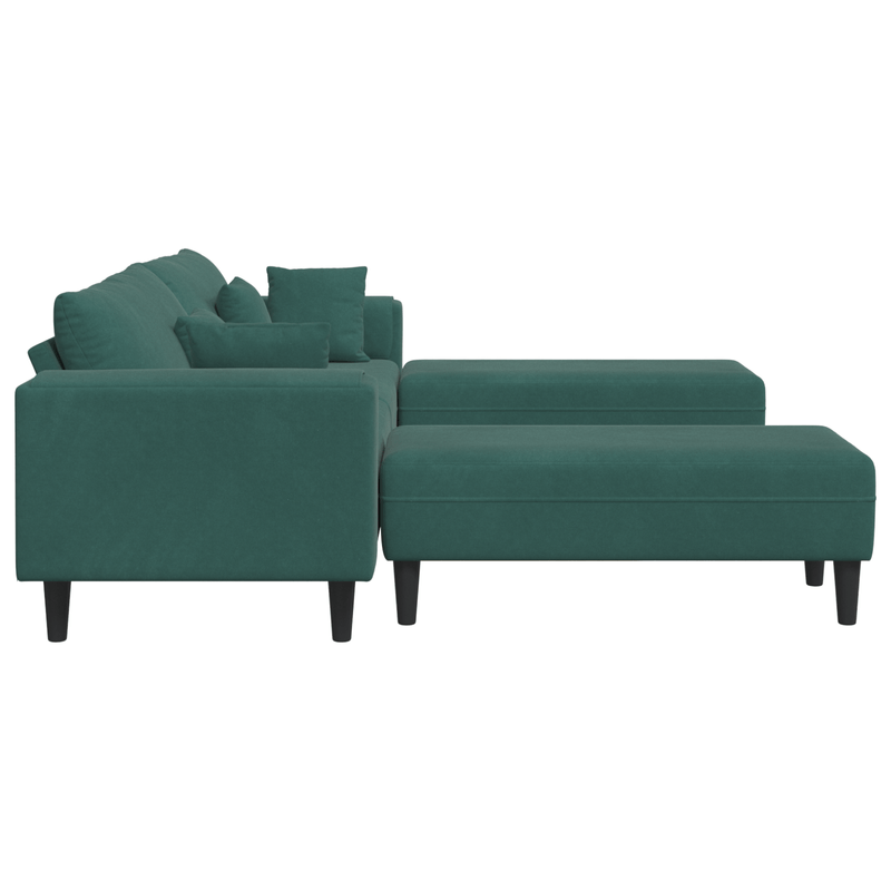 Casa si Gradina - Mobilier - Canapele si coltare - Canapele - Canapea din catifea cu perna cu perna 3 pcs Verde inchis 208 cm Catifea - Infinity.ro