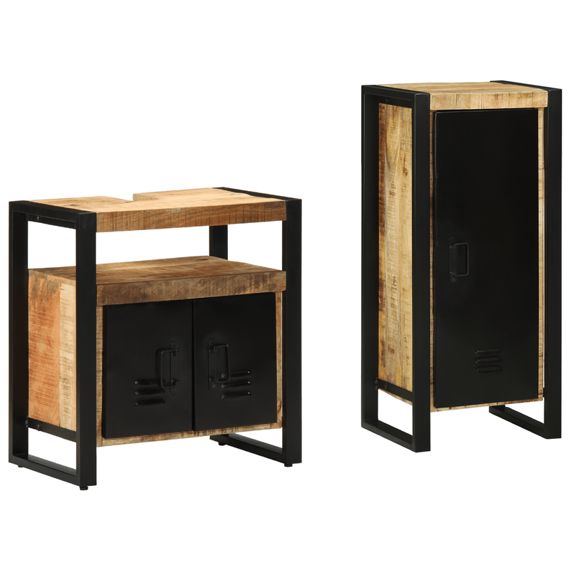 Casa si Gradina - Mobilier - Seturi de mobilier - Seturi baie - Set de mobilier pentru baie 2 pcs Maro Lemn de mango solid - Infinity.ro