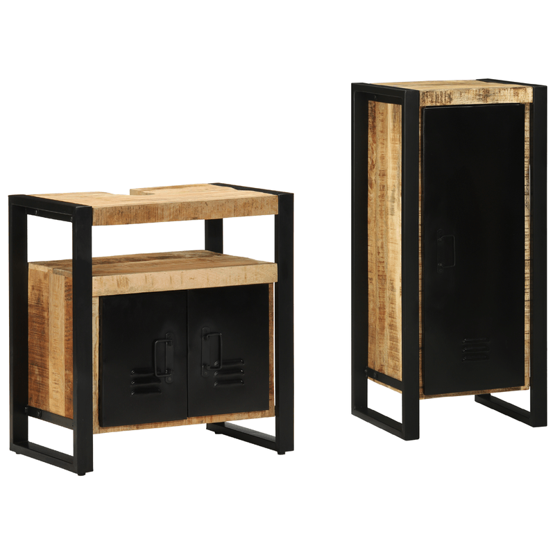 Casa si Gradina - Mobilier - Seturi de mobilier - Seturi baie - Set de mobilier pentru baie 2 pcs Maro Lemn de mango solid - Infinity.ro