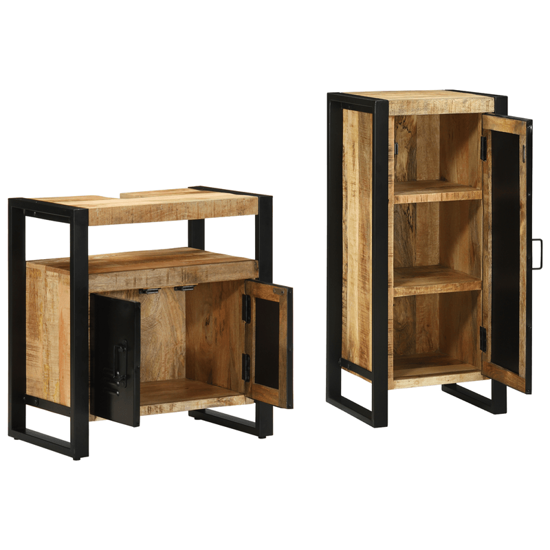 Casa si Gradina - Mobilier - Seturi de mobilier - Seturi baie - Set de mobilier pentru baie 2 pcs Maro Lemn de mango solid - Infinity.ro