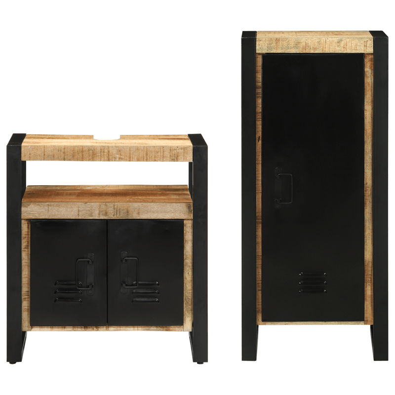 Casa si Gradina - Mobilier - Seturi de mobilier - Seturi baie - Set de mobilier pentru baie 2 pcs Maro Lemn de mango solid - Infinity.ro