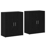 Casa si Gradina - Mobilier - Comode si corpuri - Comode - Bufet cu raft 2 pcs Stejar negru 60 x 31 x 70 cm Lemn compozit - Infinity.ro