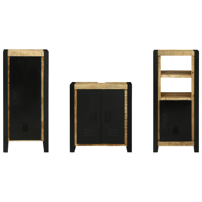 Casa si Gradina - Mobilier - Seturi de mobilier - Seturi baie - Set de mobilier pentru baie 3 pcs Maro Lemn de mango solid - Infinity.ro