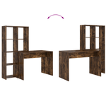 Casa si Gradina - Mobilier - Mese si birouri - Birouri - Birou cu raft Stejar afumat 138.5 x 55 x 143 cm Lemn compozit - Infinity.ro