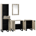 Casa si Gradina - Mobilier - Seturi de mobilier - Seturi baie - Set de mobilier pentru baie 4 pcs Maro Nuc 38 x 33 x 160 cm - Infinity.ro