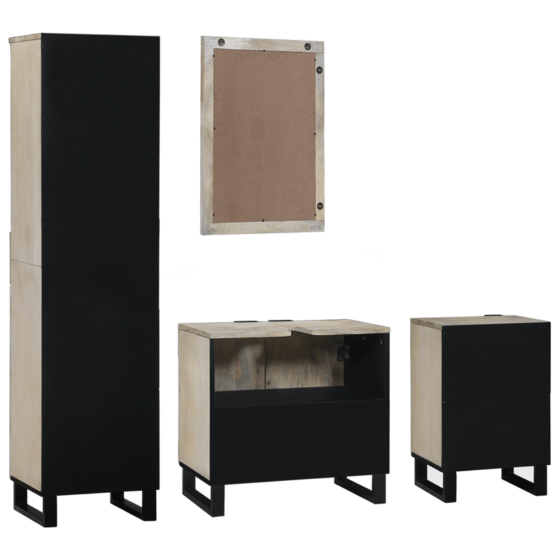 Casa si Gradina - Mobilier - Seturi de mobilier - Seturi baie - Set de mobilier pentru baie 4 pcs Maro Nuc 38 x 33 x 160 cm - Infinity.ro