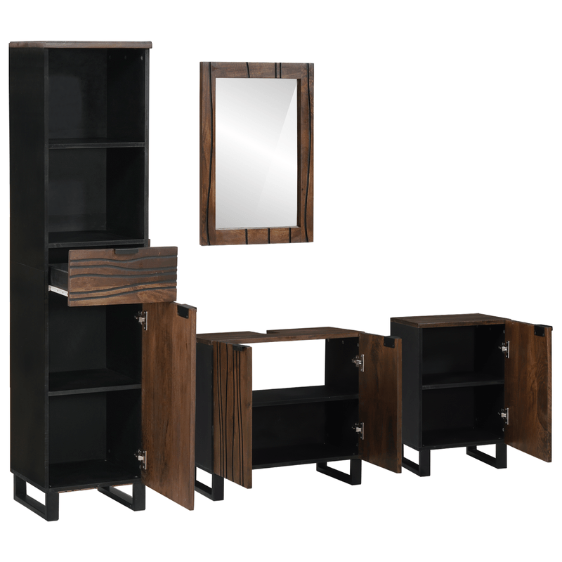 Casa si Gradina - Mobilier - Seturi de mobilier - Seturi baie - Set de mobilier pentru baie 4 pcs Alb 38 x 33 x 160 cm - Infinity.ro