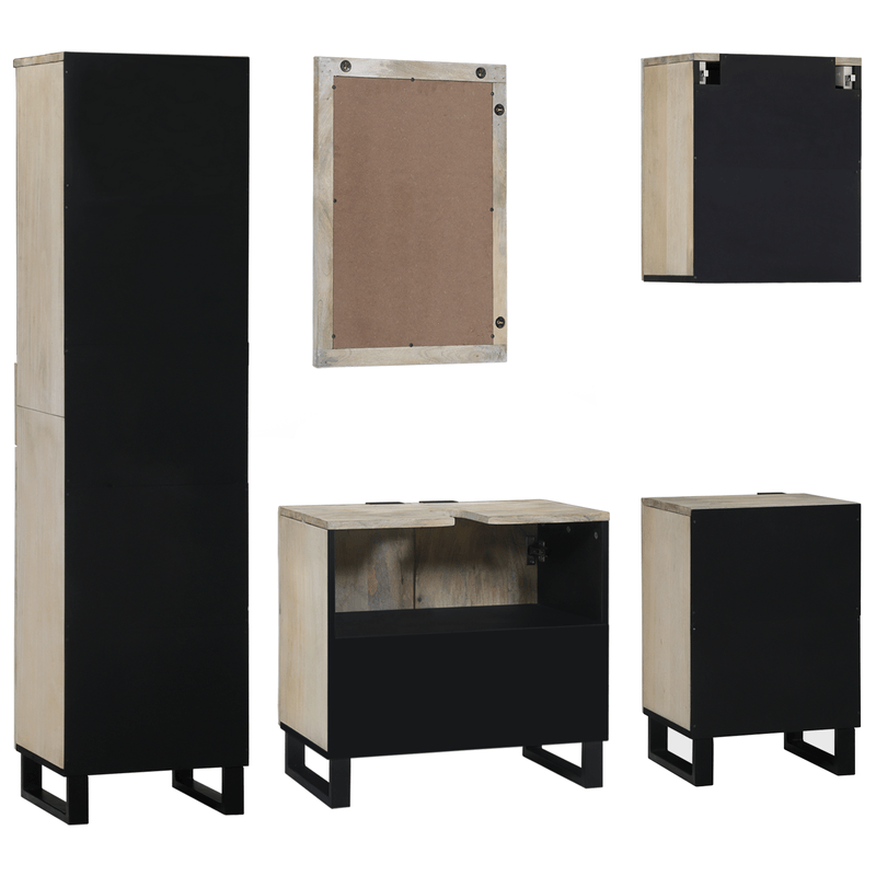 Casa si Gradina - Mobilier - Seturi de mobilier - Seturi baie - Set de mobilier pentru baie 5 pcs Maro Nuc 38 x 33 x 160 cm - Infinity.ro