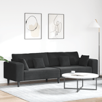 Casa si Gradina - Mobilier - Canapele si coltare - Canapele - Canapea din catifea cu perna cu perna Negru 208 cm Catifea - Infinity.ro